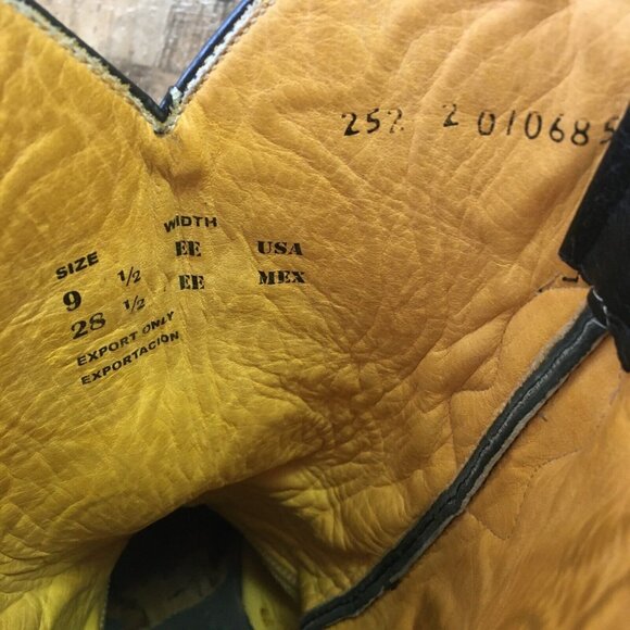 Los Altos Pointed Toe Black Cowboy Boots Mens 9.5 EE - Picture 3 of 12